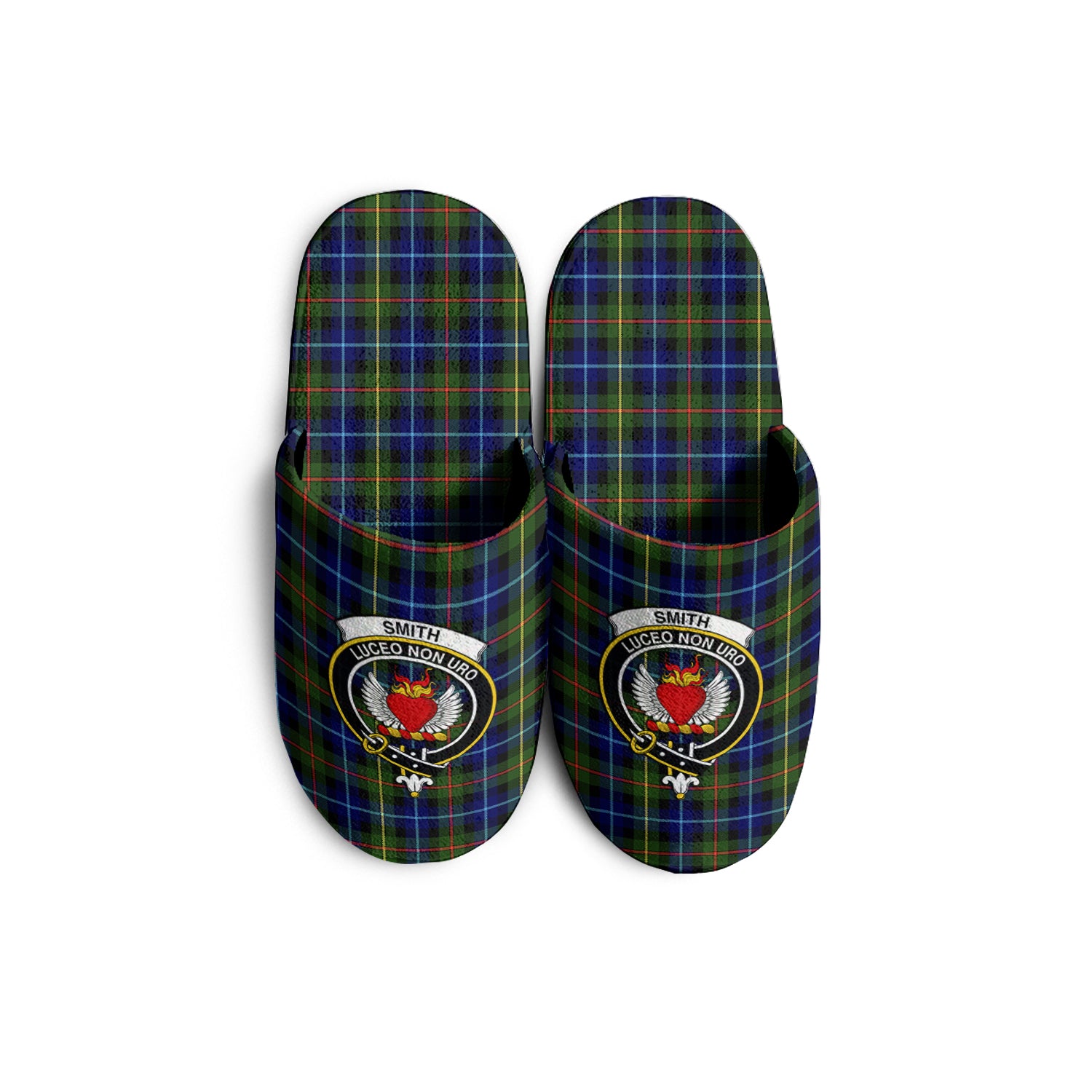 Smith Tartan Home Slippers with Family Crest KIDS - Tartan Vibes Clothing
