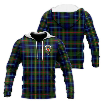 Smith Tartan Knitted Hoodie with Family Crest