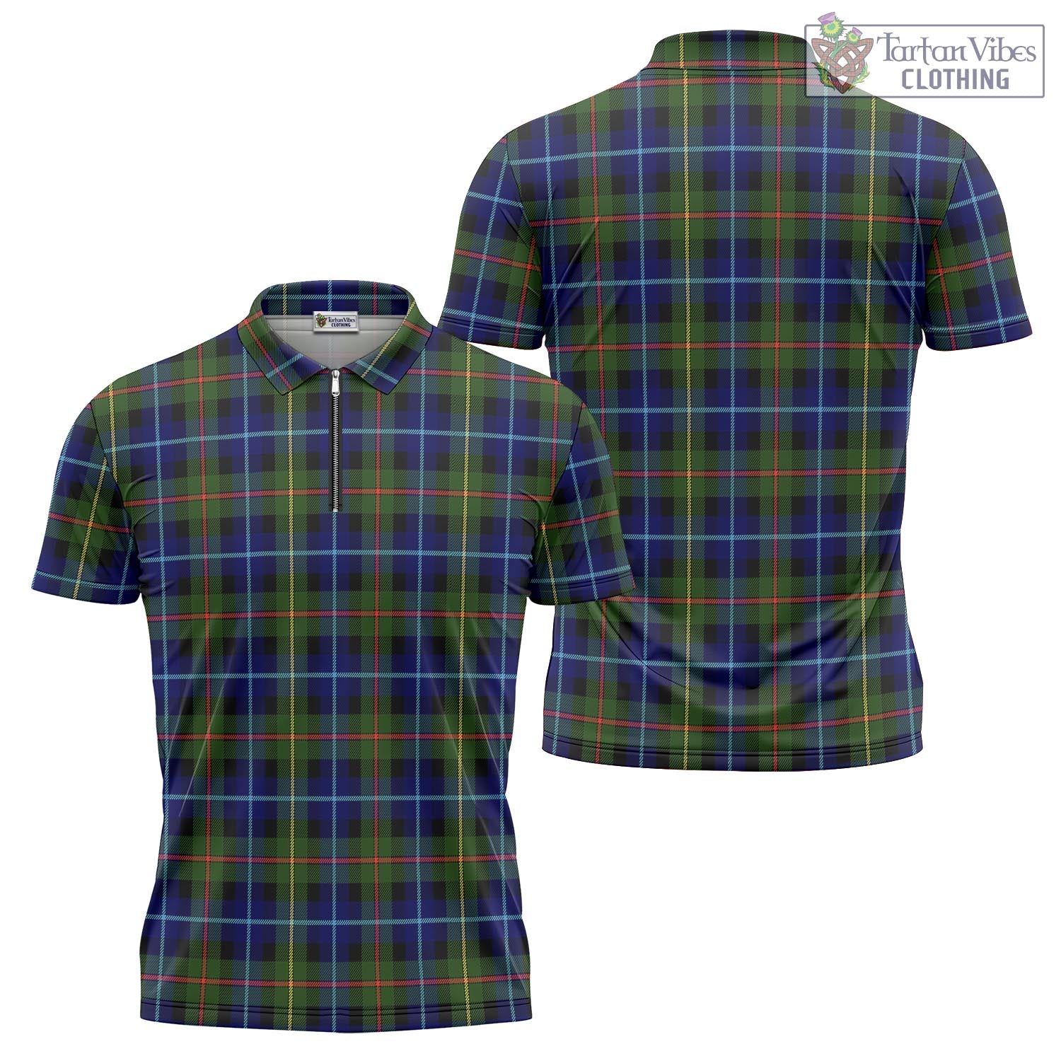 Smith Tartan Zipper Polo Shirt Unisex - Tartan Vibes Clothing