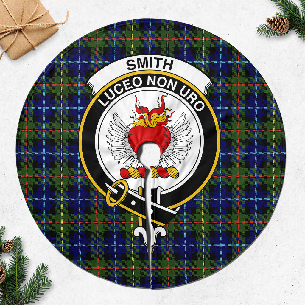 Smith Tartan Christmas Tree Skirt with Family Crest 47*47 inch - Tartan Vibes Clothing