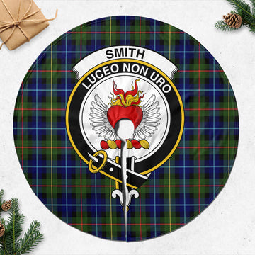 Smith Tartan Christmas Tree Skirt with Family Crest