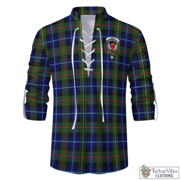 Smith Tartan Men's Scottish Traditional Jacobite Ghillie Kilt Shirt with Family Crest - Tartan Vibes Clothing