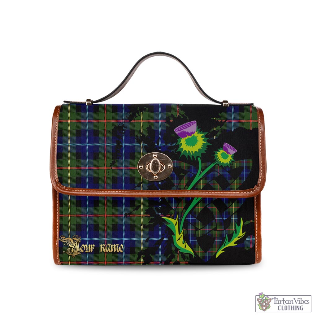 Tartan Vibes Clothing Smith Modern Tartan Waterproof Canvas Bag with Scotland Map and Thistle Celtic Accents
