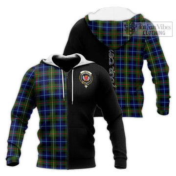 Smith Tartan Knitted Hoodie with Family Crest and Half Of Me Style Unisex Knitted Zip Hoodie - Tartan Vibes Clothing