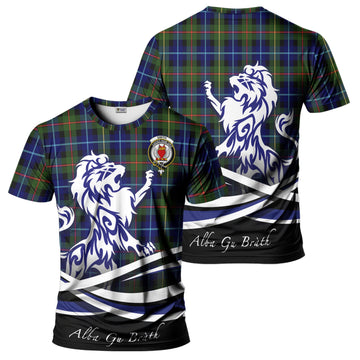 Smith Tartan T-Shirt with Alba Gu Brath Regal Lion Emblem - Tartan Vibes Clothing