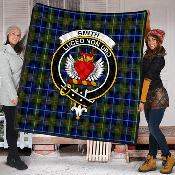 Smith Tartan Quilt with Family Crest