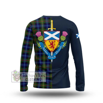 Smith Tartan Long Sleeve T-Shirt Alba with Scottish Lion Royal Arm Half Style - Tartan Vibes Clothing