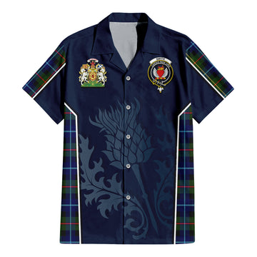 Smith Tartan Hawaiian Shirt with Family Crest and Scottish Thistle Vibes Sport Style - Tartan Vibes Clothing