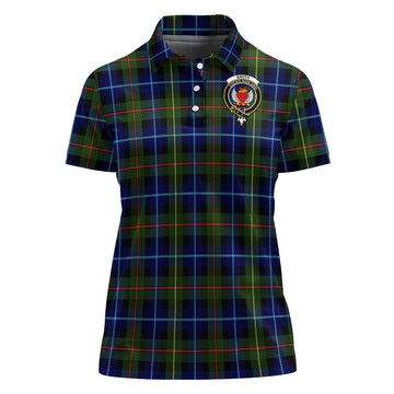 Smith Tartan Polo Shirt with Family Crest For Women