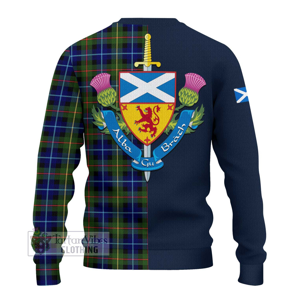 Smith Tartan Ugly Sweater Alba with Scottish Lion Royal Arm Half Style - Tartan Vibes Clothing