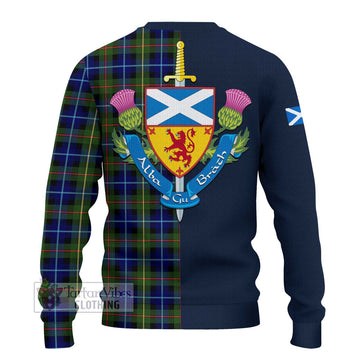Smith Tartan Ugly Sweater Alba with Scottish Lion Royal Arm Half Style - Tartan Vibes Clothing