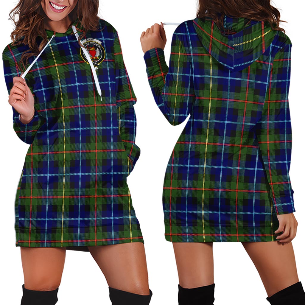 Smith Tartan Hoodie Dress with Family Crest - Tartan Vibes Clothing