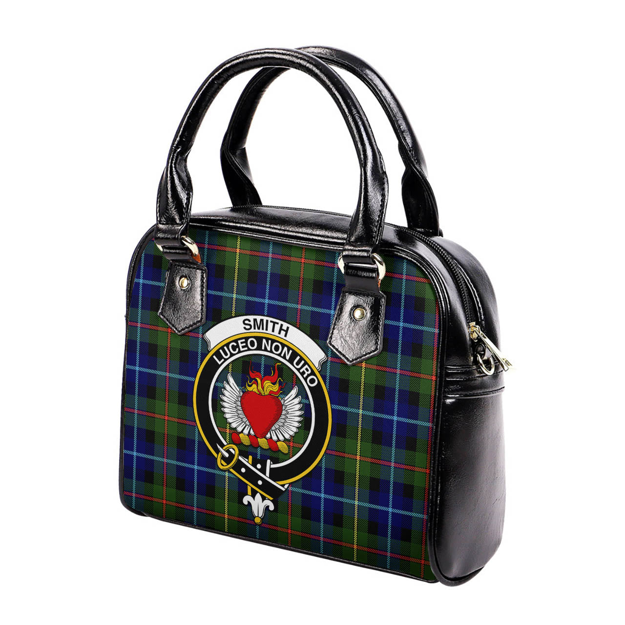 Smith Tartan Shoulder Handbags with Family Crest - Tartan Vibes Clothing