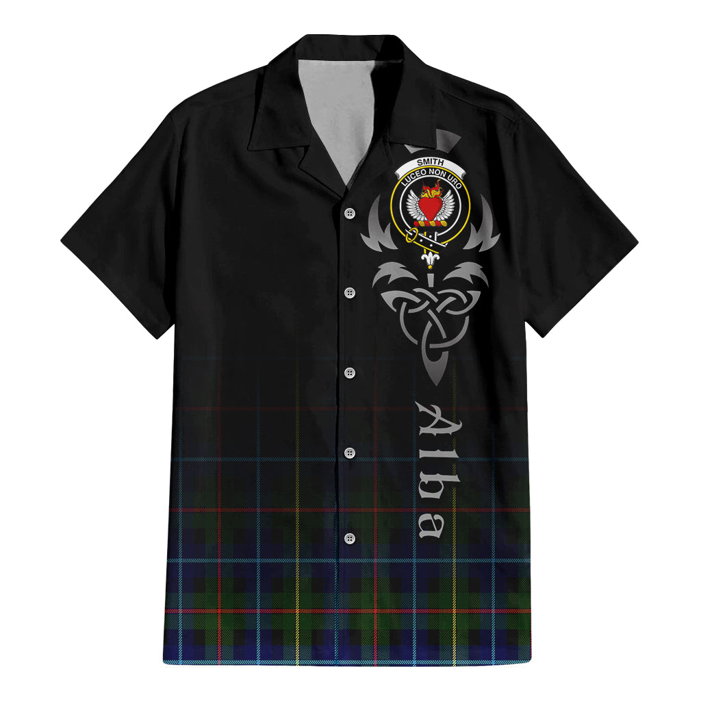 Smith Tartan Hawaiian Shirt Shirt Featuring Alba Gu Brath Family Crest Celtic Inspired - Tartan Vibes Clothing