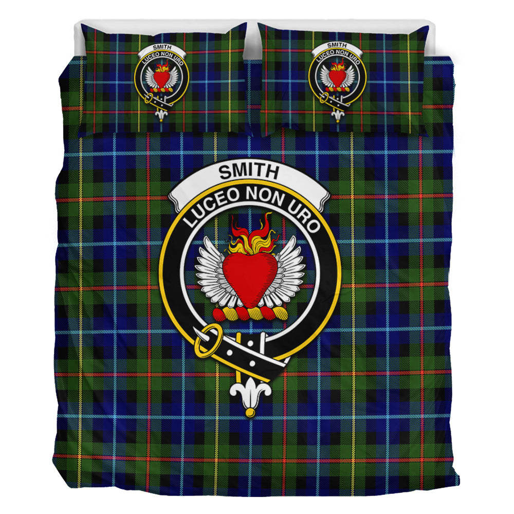 Smith Tartan Bedding Set with Family Crest - Tartan Vibes Clothing