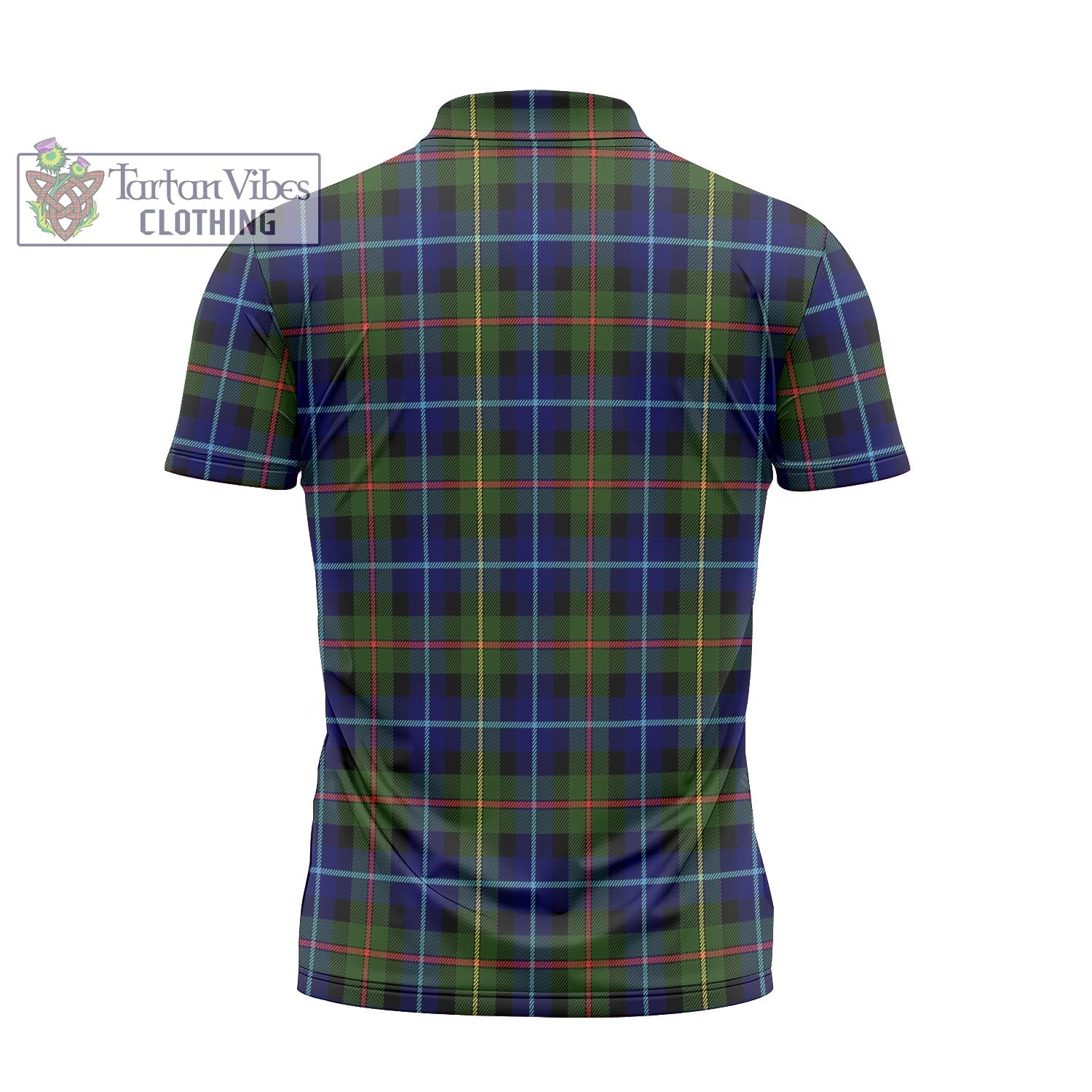 Smith Tartan Zipper Polo Shirt with Family Crest - Tartan Vibes Clothing