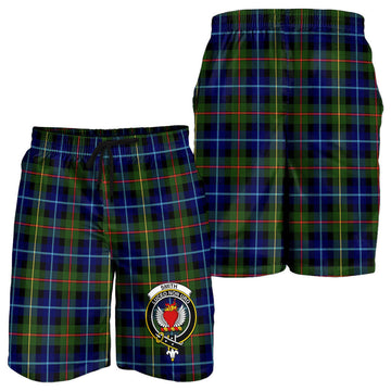 Smith Tartan Mens Shorts with Family Crest