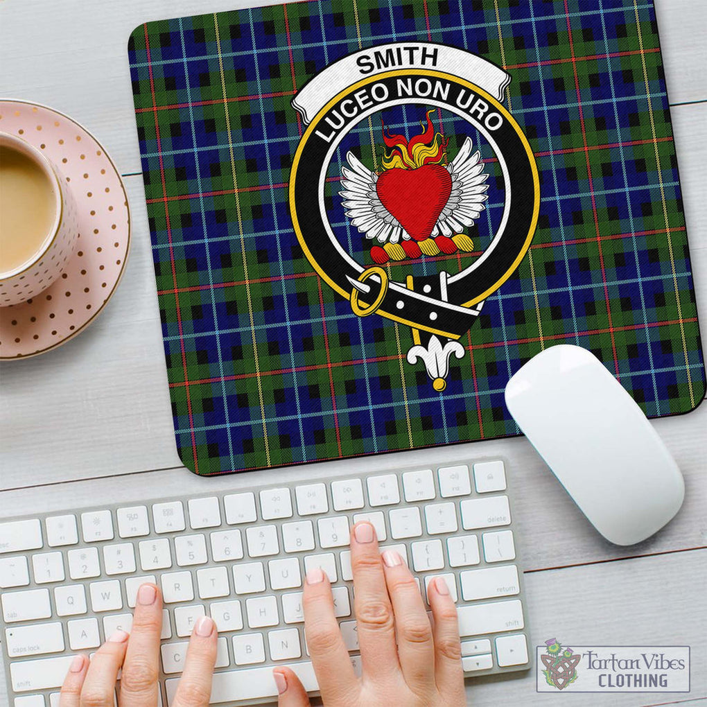 Tartan Vibes Clothing Smith Modern Tartan Mouse Pad with Family Crest