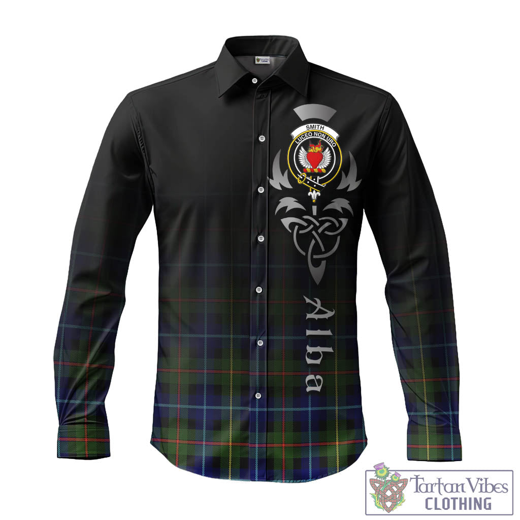 Smith Tartan Long Sleeve Button Up Featuring Alba Gu Brath Family Crest Celtic Inspired - Tartan Vibes Clothing