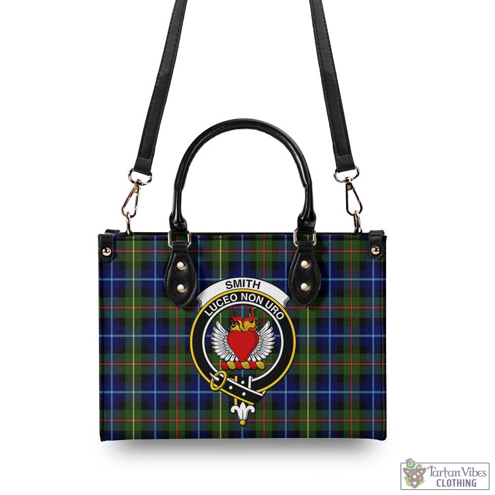 Tartan Vibes Clothing Smith Modern Tartan Luxury Leather Handbags with Family Crest