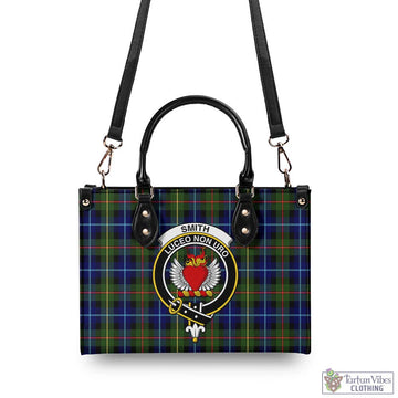 Smith Tartan Luxury Leather Handbags with Family Crest - Tartan Vibes Clothing