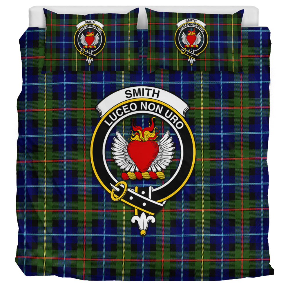 Smith Tartan Bedding Set with Family Crest UK Bedding Set UK Super King 104*94 inch - Tartan Vibes Clothing