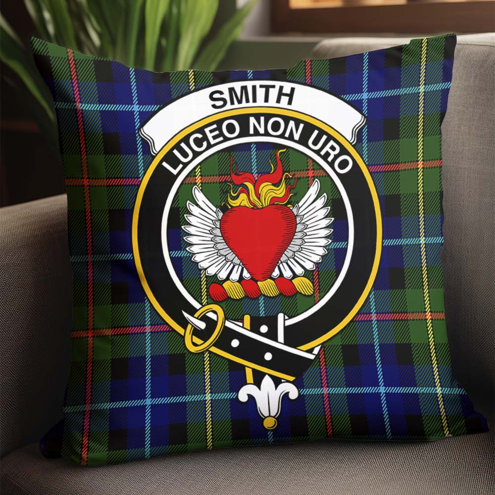 Smith Tartan Pillow Cover with Family Crest - Tartan Vibes Clothing