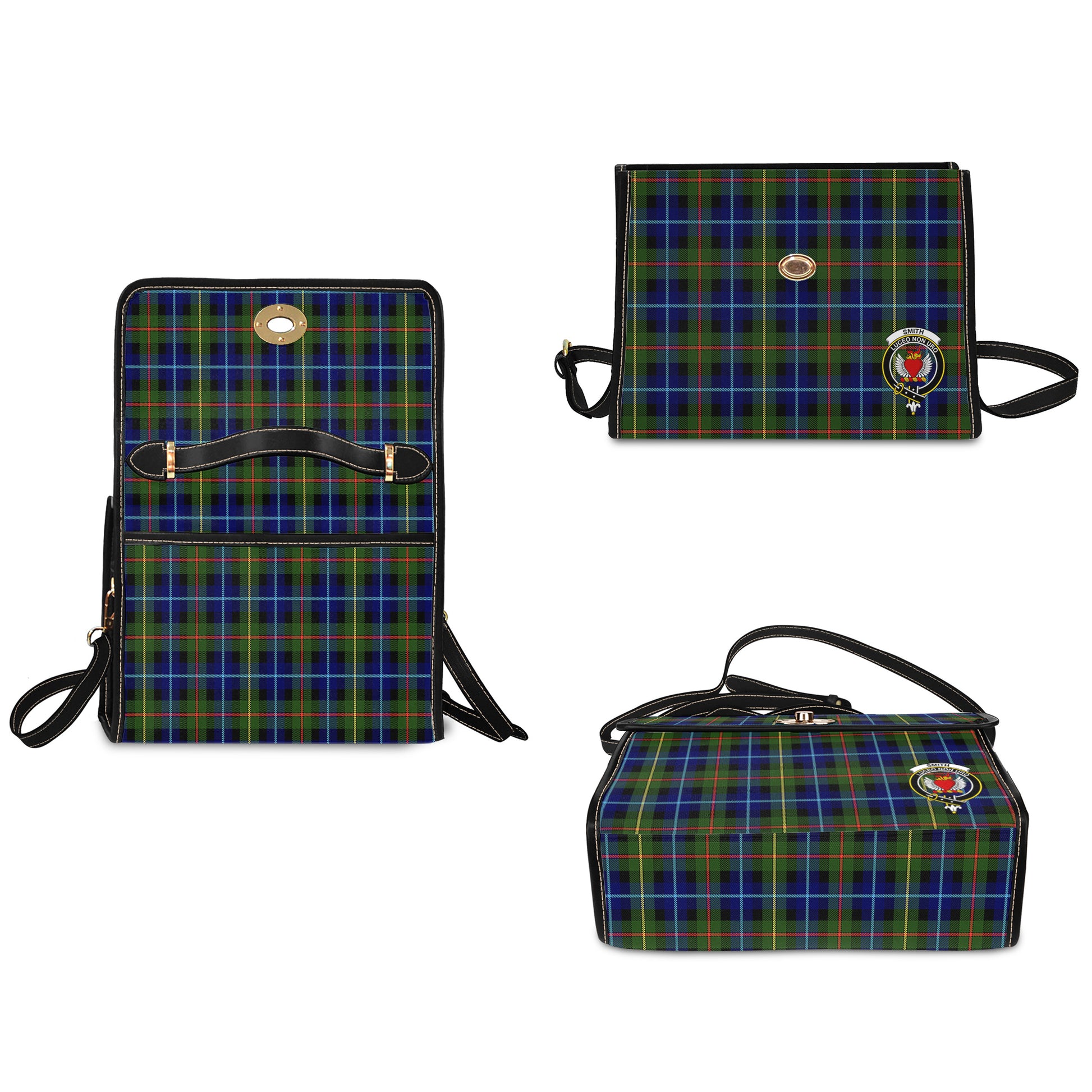 smith-modern-tartan-leather-strap-waterproof-canvas-bag-with-family-crest
