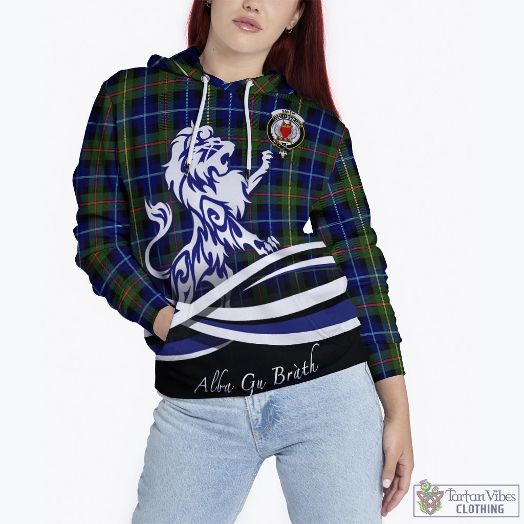 Smith Tartan Hoodie with Alba Gu Brath Regal Lion Emblem - Tartan Vibes Clothing