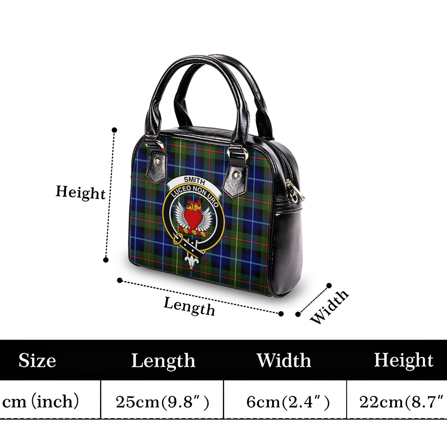 Smith Tartan Shoulder Handbags with Family Crest - Tartan Vibes Clothing