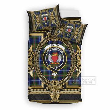 Smith Scottish Tartan Crest Bedding Set Royal Stylized