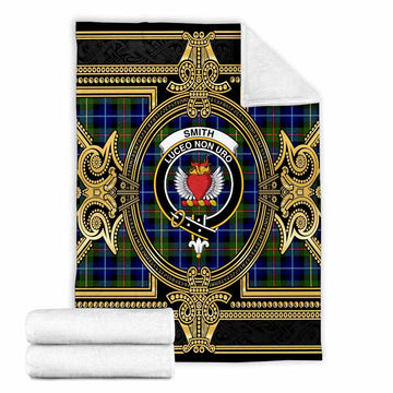 Smith Scottish Tartan Crest Blanket Royal Stylized