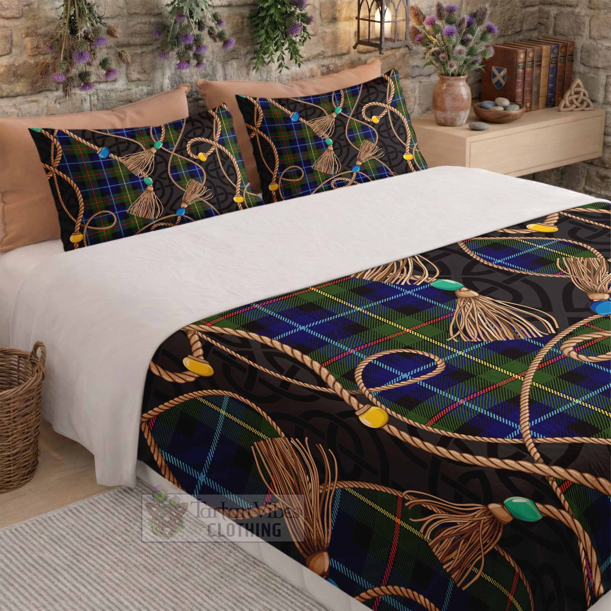 Smith Scottish Tartan Twisted Ropes Stylized Bedding Set - Tartan Vibes Clothing