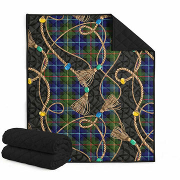 Smith Scottish Tartan Twisted Ropes Stylized Premium Quilt Super King Quilt 91" x 110" - Tartan Vibes Clothing