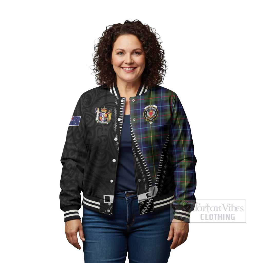Smith Tartan Baseball Jacket New Zealand Pattern Unique Zipper Stylized