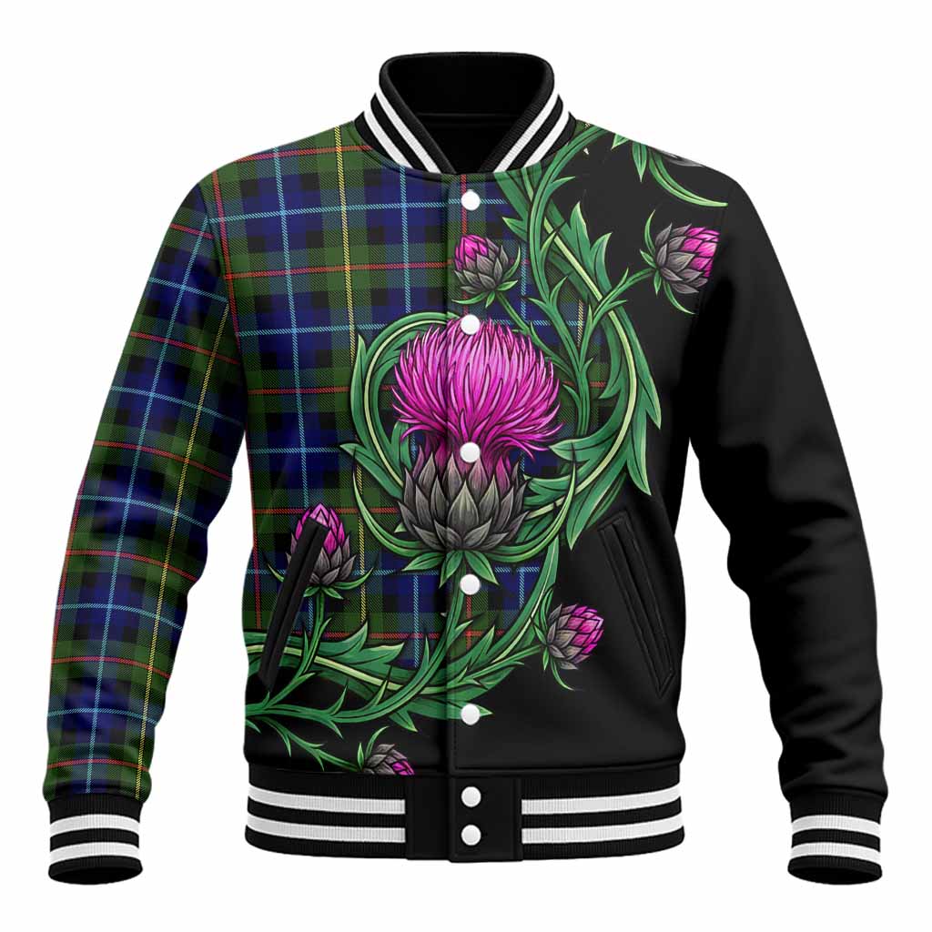Smith Tartan Baseball Jacket Resilient Scottish Thistle Unisex - Tartan Vibes Clothing