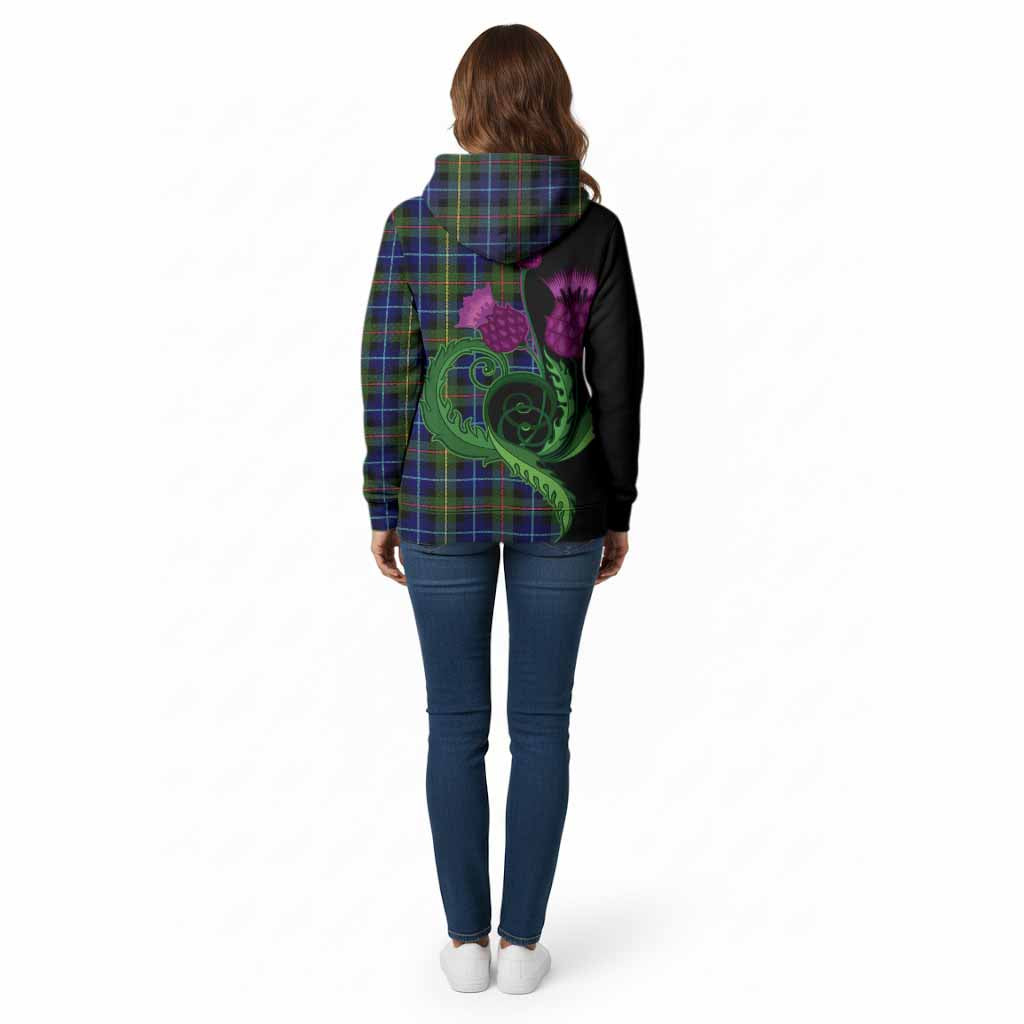 Smith Tartan Cotton Hoodie Traditional Scottish Thistle