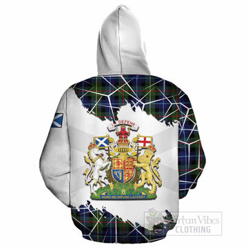 Smith Tartan Cotton Hoodie with Family Crest and Lion Rampant Grunge Style