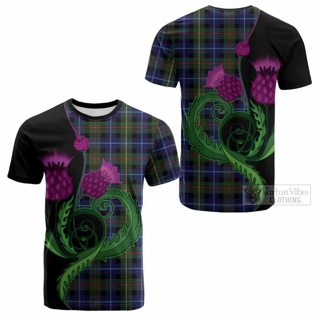 Smith Tartan Cotton T-shirt Traditional Scottish Thistle
