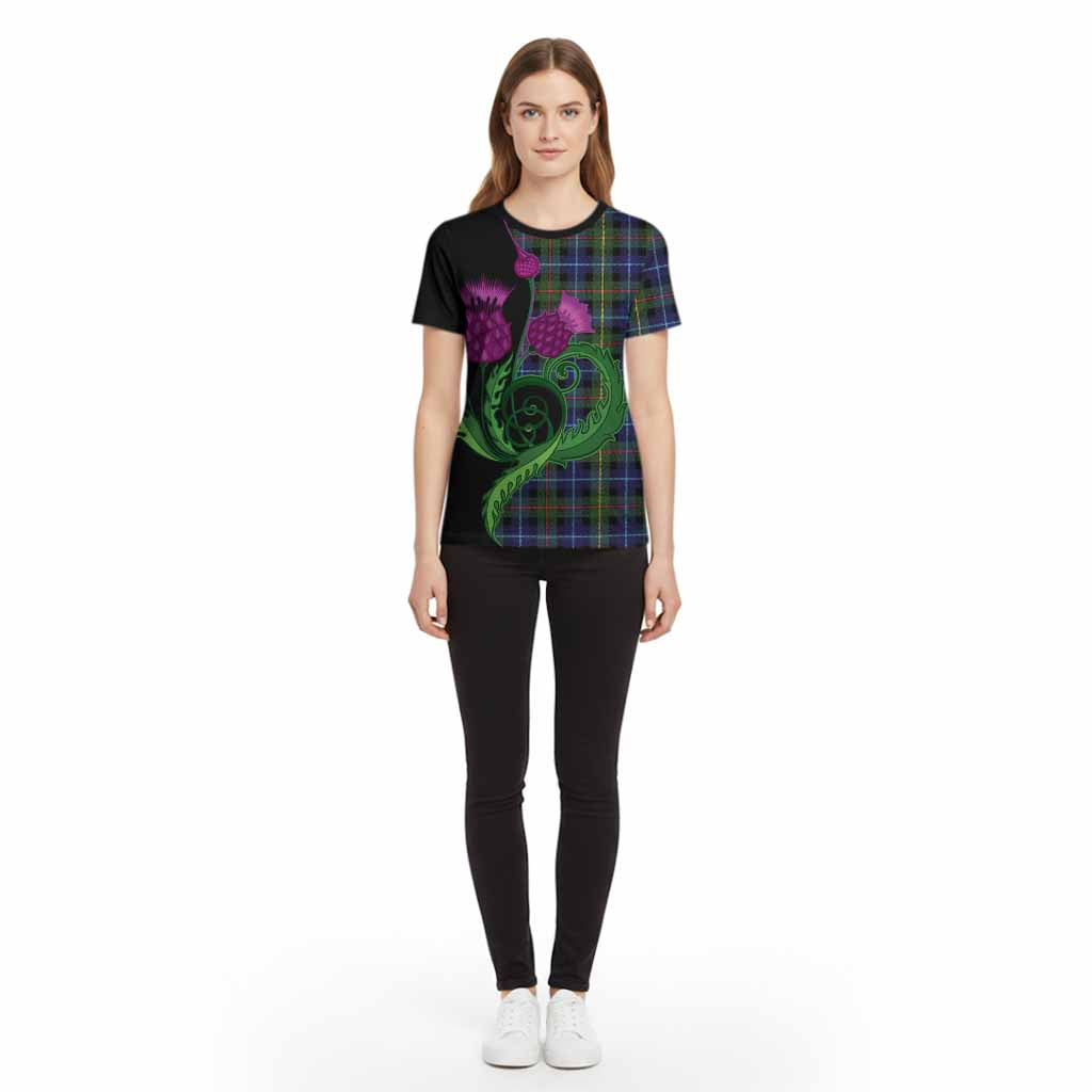 Smith Tartan Cotton T-shirt Traditional Scottish Thistle
