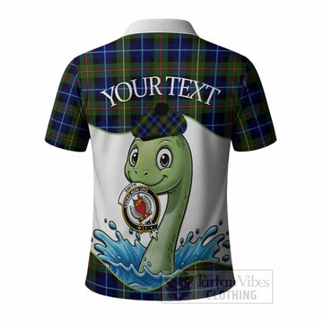 Smith Tartan Crest Cute Nessie Polo Shirt Scottish Loch Ness Monster