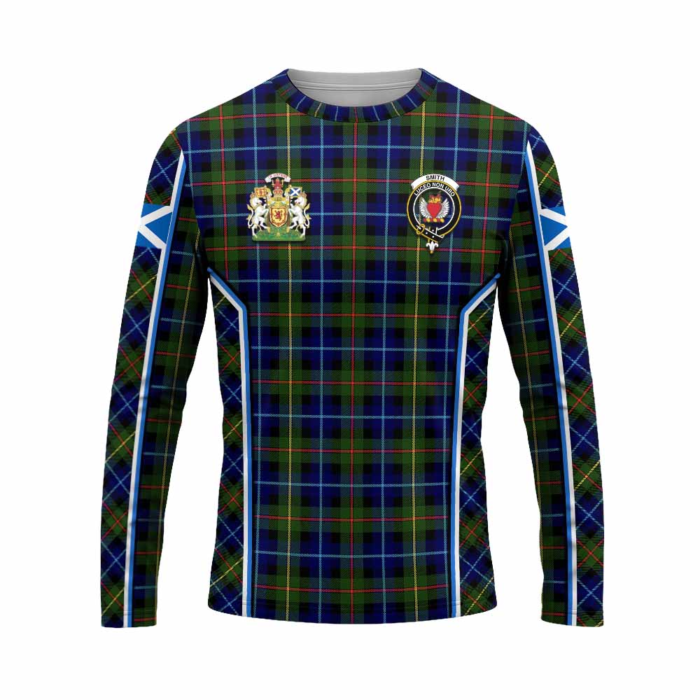 Smith Tartan Crest Long Sleeve T-Shirt Scotland Coat of Arm Flag Style - Tartan Vibes Clothing