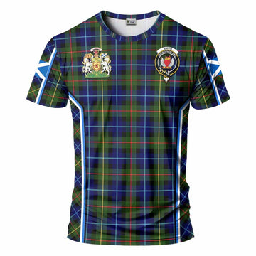 Smith Tartan Crest T-shirt Scotland Coat of Arm Flag Style
