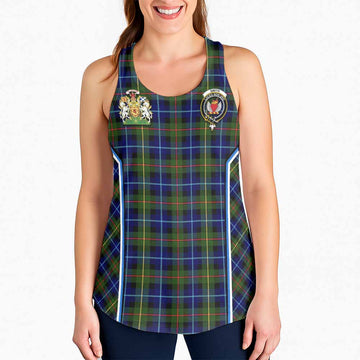 Smith Tartan Crest Women Racerback Tanks Scotland Coat of Arm Flag Style