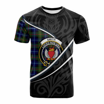 Smith Tartan Family Crest Cotton T-shirt Celtic Scottish Thistle Floral