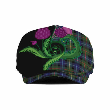 Smith Tartan Flat Cap, Jeff Cap Traditional Scottish Thistle