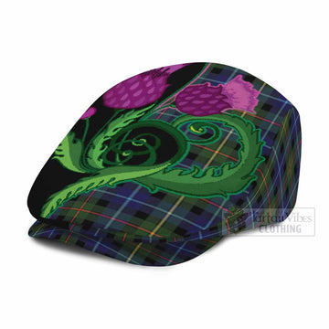 Smith Tartan Flat Cap, Jeff Cap Traditional Scottish Thistle