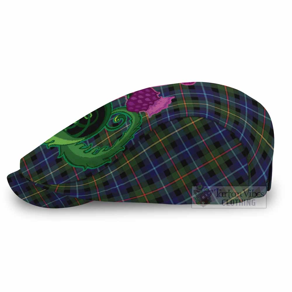 Smith Tartan Flat Cap, Jeff Cap Traditional Scottish Thistle - Tartan Vibes Clothing