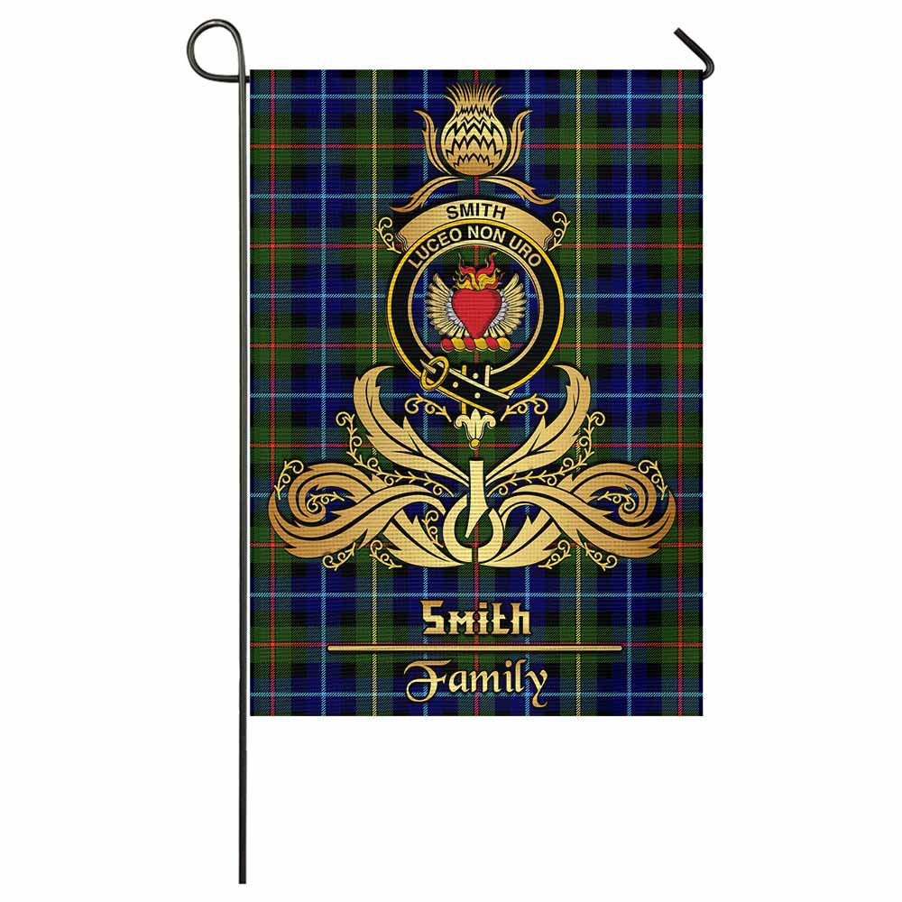 Smith Tartan Garden Flag with Highland Thistle Cherish Family Crest Style - Tartan Vibes Clothing