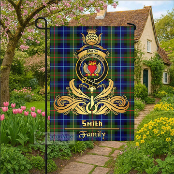 Smith Tartan Garden Flag with Highland Thistle Cherish Family Crest Style